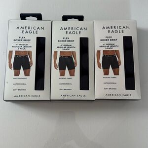 American Eagle Boxer Briefs Mens Small Black Flex 9 Pack